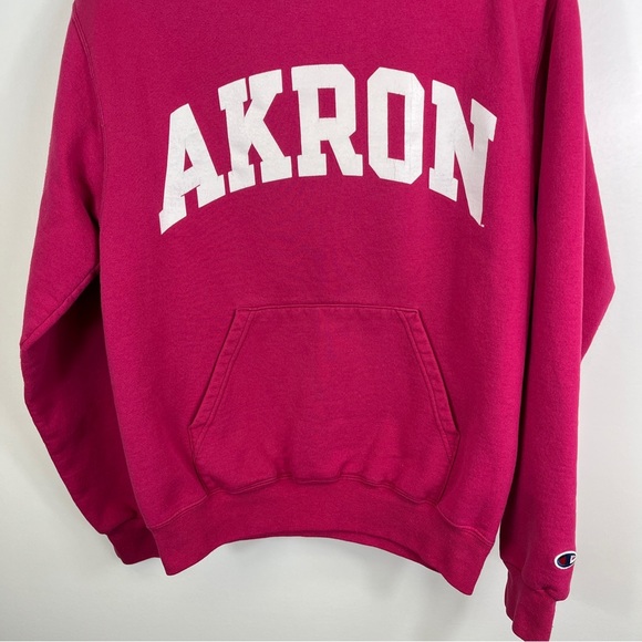 University Akron Zips Roo Pink Size Small Hoodie Sweatshirt Champion Brand - Picture 6 of 12